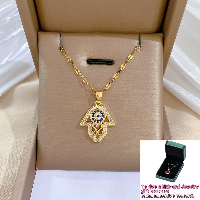 Palms and eyes Light luxury Cross-border banquet Wedding necklace Female Internet celebrity Versatile collarbone chain
Palms and eyes Light luxury Cross-border banquet Wedding necklace Female Internet celebrity Versatile collarbone chain