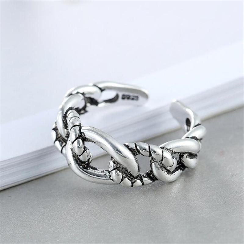New Personality Distressed Knotted Popualr 925 Sterling Silver Jewelry Retro Accessories Twist Rope Shaped Opening Rings TYB434 срібний
New Personality Distressed Knotted Popualr 925 Sterling Silver Jewelry Retro Accessories Twist Rope Shaped Opening Rings TYB434 срібний