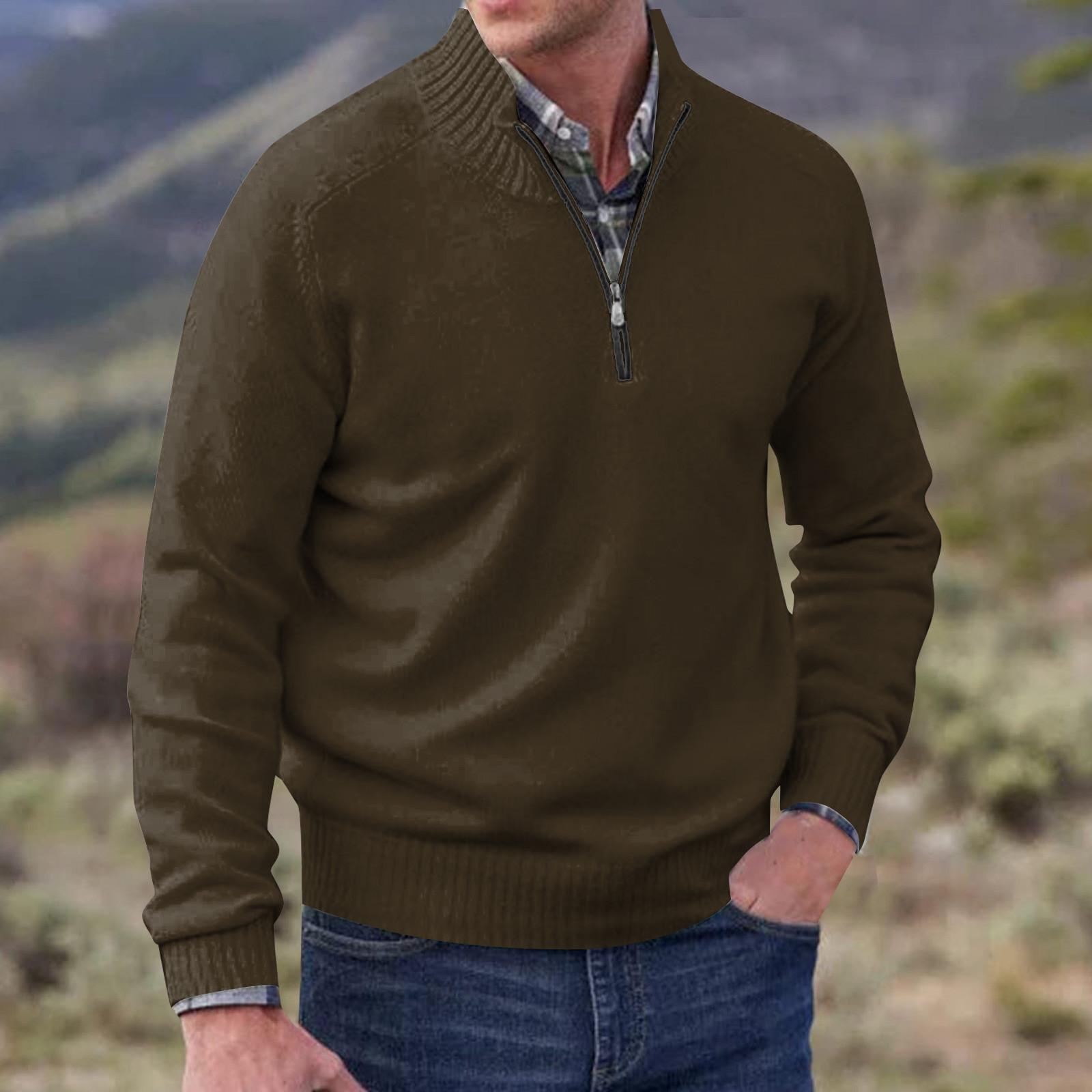 Чоловічий модний верхній повсякденний приталений пуловер із довгим рукавом і блискавкою, малим високим коміром XXL кавовий
Чоловічий модний верхній повсякденний приталений пуловер із довгим рукавом і блискавкою, малим високим коміром XXL кавовий