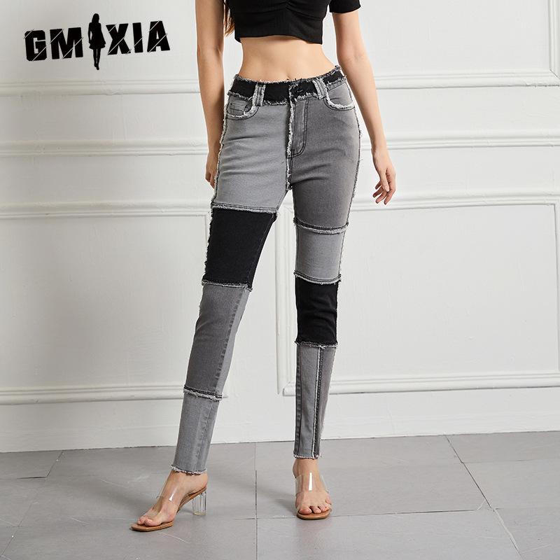 GMXIA Women s Jeans Slim High Waist High Stretch Small Leg Pants Large Size Pants Raw Edge Splicing S чёрный
GMXIA Women s Jeans Slim High Waist High Stretch Small Leg Pants Large Size Pants Raw Edge Splicing S чёрный