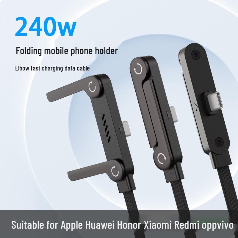 240W Fast Charging Foldable Stand Data Cable for Apple 15, Huawei, OPPO - Elbow Design No packaging
240W Fast Charging Foldable Stand Data Cable for Apple 15, Huawei, OPPO - Elbow Design No packaging