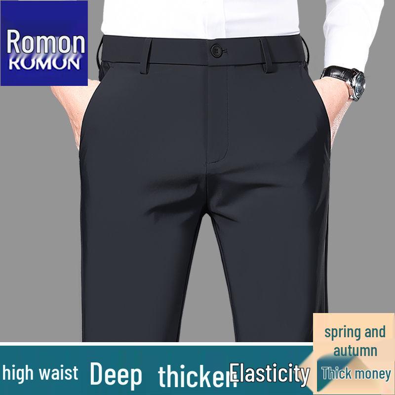 Genuine Romon Men s Elastic Straight-Leg Casual Trousers - Thick, Comfortable Non-Iron Stretch for Autumn/Winter Size 35, 28-inch Waist
Genuine Romon Men s Elastic Straight-Leg Casual Trousers - Thick, Comfortable Non-Iron Stretch for Autumn/Winter Size 35, 28-inch Waist