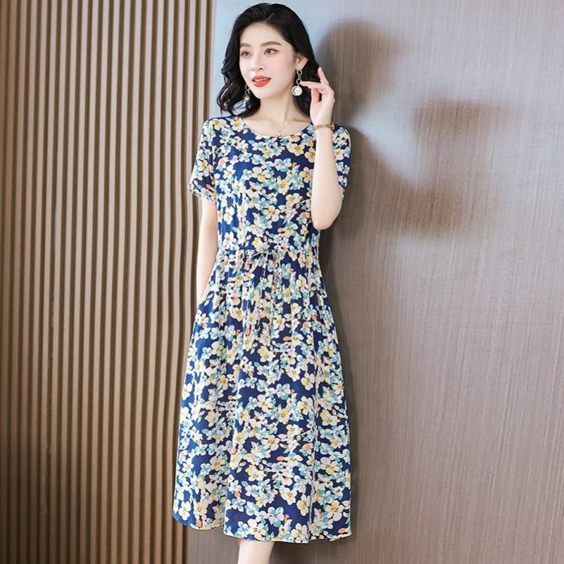 Cotton Silk Dress Summer Young Mother Floral Long Skirt Temperament Outer Wear 5XL
Cotton Silk Dress Summer Young Mother Floral Long Skirt Temperament Outer Wear 5XL