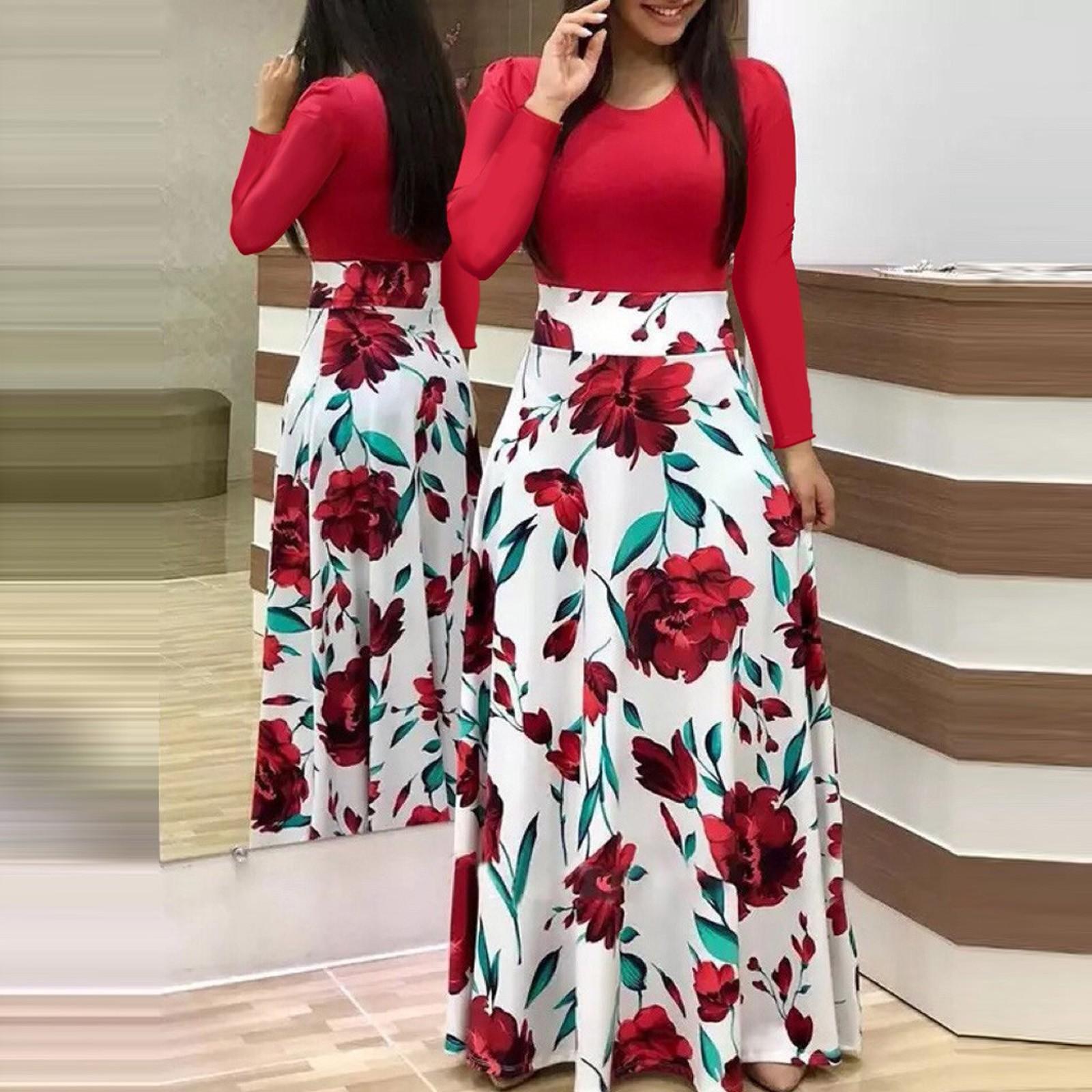 Womens Long Sleeve Floral Print Loose Wedding Holiday Party Splice Maxi Dresses XL червоний
Womens Long Sleeve Floral Print Loose Wedding Holiday Party Splice Maxi Dresses XL червоний
