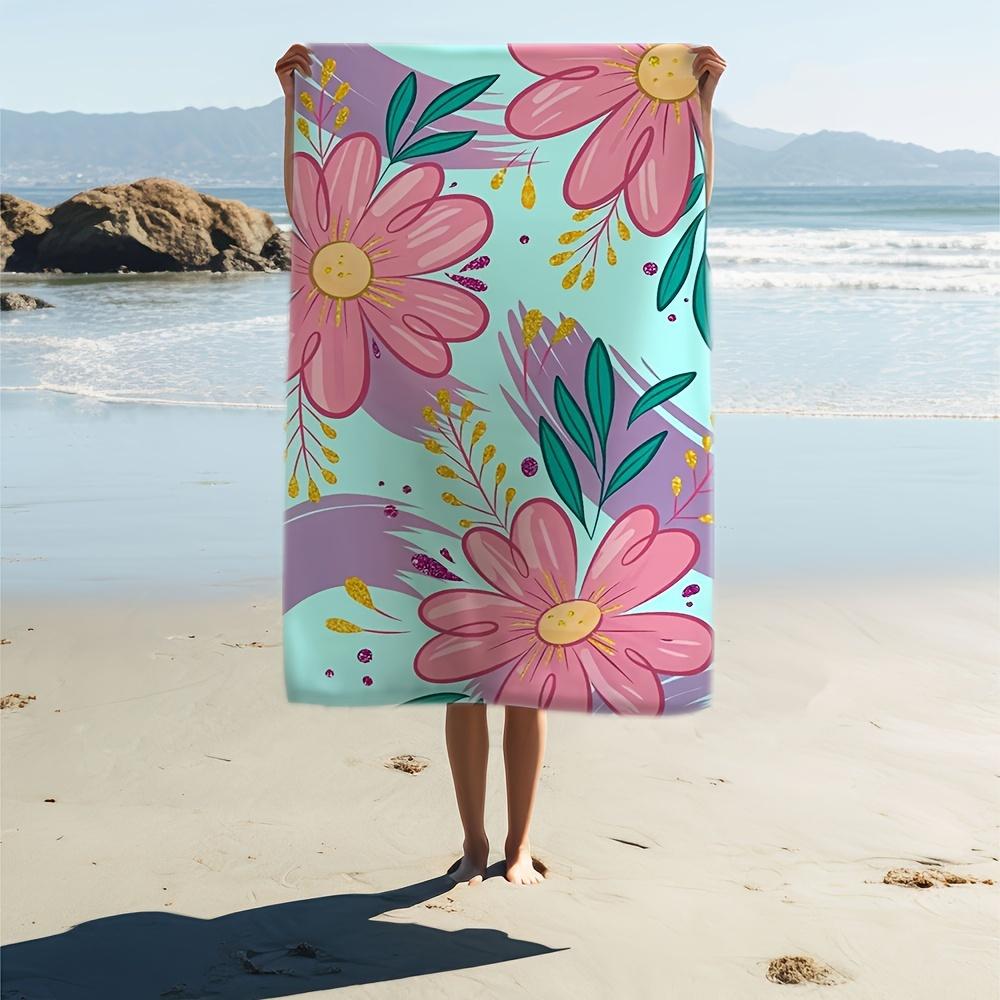Green Leaf Pink Flower Beach Towel, Modern Microfiber Quick Dry Absorbent Soft Polyester Knit for Summer Pool Bath Gift W40*H60(CM)
Green Leaf Pink Flower Beach Towel, Modern Microfiber Quick Dry Absorbent Soft Polyester Knit for Summer Pool Bath Gift W40*H60(CM)