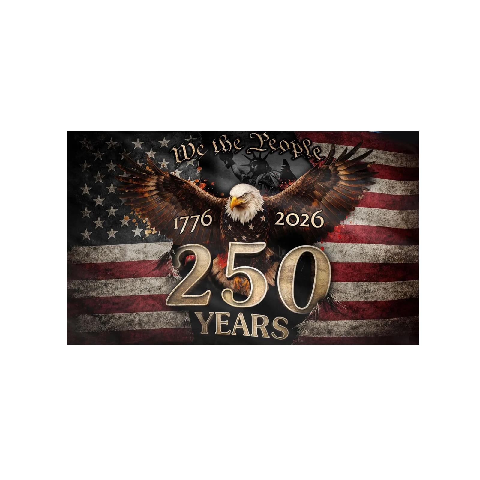 Commemorative Single-Sided Flag 60x90cm Featuring Eagle and 250 Years Anniversary Design Suitable for Indoor and Outdoor Display One Size
Commemorative Single-Sided Flag 60x90cm Featuring Eagle and 250 Years Anniversary Design Suitable for Indoor and Outdoor Display One Size