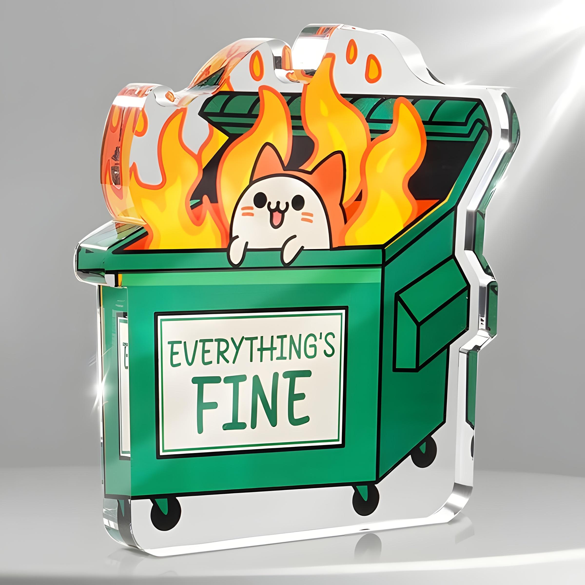 1pc Whimsical Cat in Trash Can Acrylic Plaque - Everything S Fine Desk Decor, Funny Office Gift for Employees, Contemporary Style, No Frame Needed 12*12cm
1pc Whimsical Cat in Trash Can Acrylic Plaque - Everything S Fine Desk Decor, Funny Office Gift for Employees, Contemporary Style, No Frame Needed 12*12cm