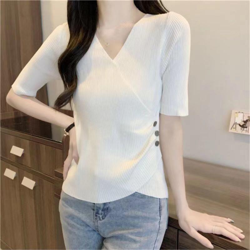 Southeast Asia Ice Silk V-Neck Top - Short Sleeve, French Chic Style for Spring/Summer 4XL - 170-200 lbs белый
Southeast Asia Ice Silk V-Neck Top - Short Sleeve, French Chic Style for Spring/Summer 4XL - 170-200 lbs белый