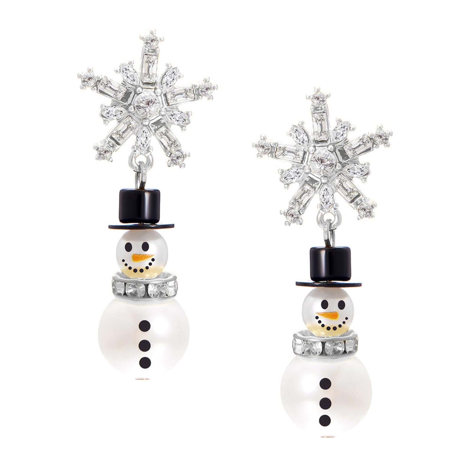 Charm Christmas Snowman Earrings with Crystals Snowflakes and Stylish Pearls Portable for Festival Season Casual Wear
Charm Christmas Snowman Earrings with Crystals Snowflakes and Stylish Pearls Portable for Festival Season Casual Wear