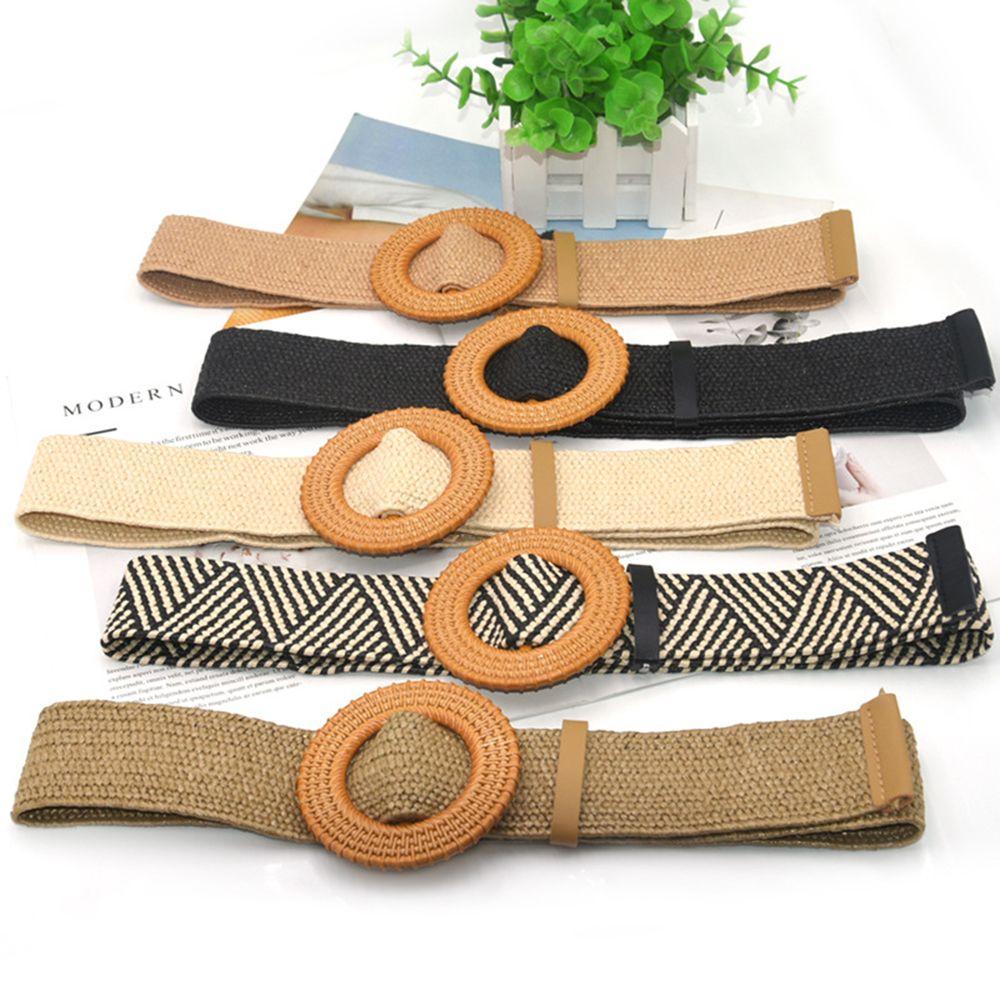 Adjustable Retro Dress Jeans Wood Round Buckle Women Bohemian Waistband Woven Belt Waist Belt
Adjustable Retro Dress Jeans Wood Round Buckle Women Bohemian Waistband Woven Belt Waist Belt