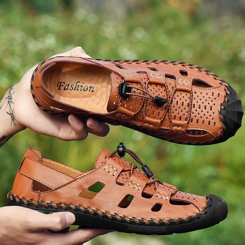 Summer new men s sandals outdoor thick-soled creek shoes breathable hollow cowhide cool slippers big shoes 38
Summer new men s sandals outdoor thick-soled creek shoes breathable hollow cowhide cool slippers big shoes 38