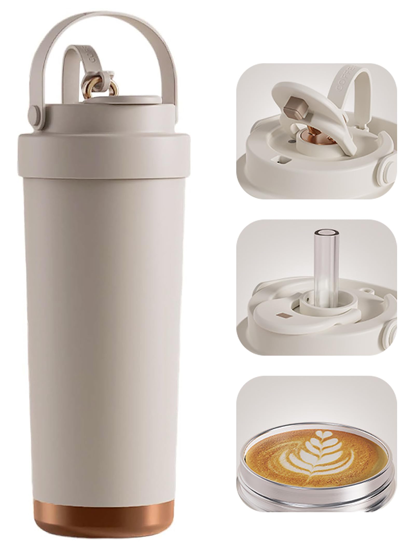 Ceramic-coated tumbler with straw, 750ml capacity, 3-way drinking (direct drink, straw, or lid included), vacuum insulated, keeps drinks hot or cold,
Ceramic-coated tumbler with straw, 750ml capacity, 3-way drinking (direct drink, straw, or lid included), vacuum insulated, keeps drinks hot or cold,