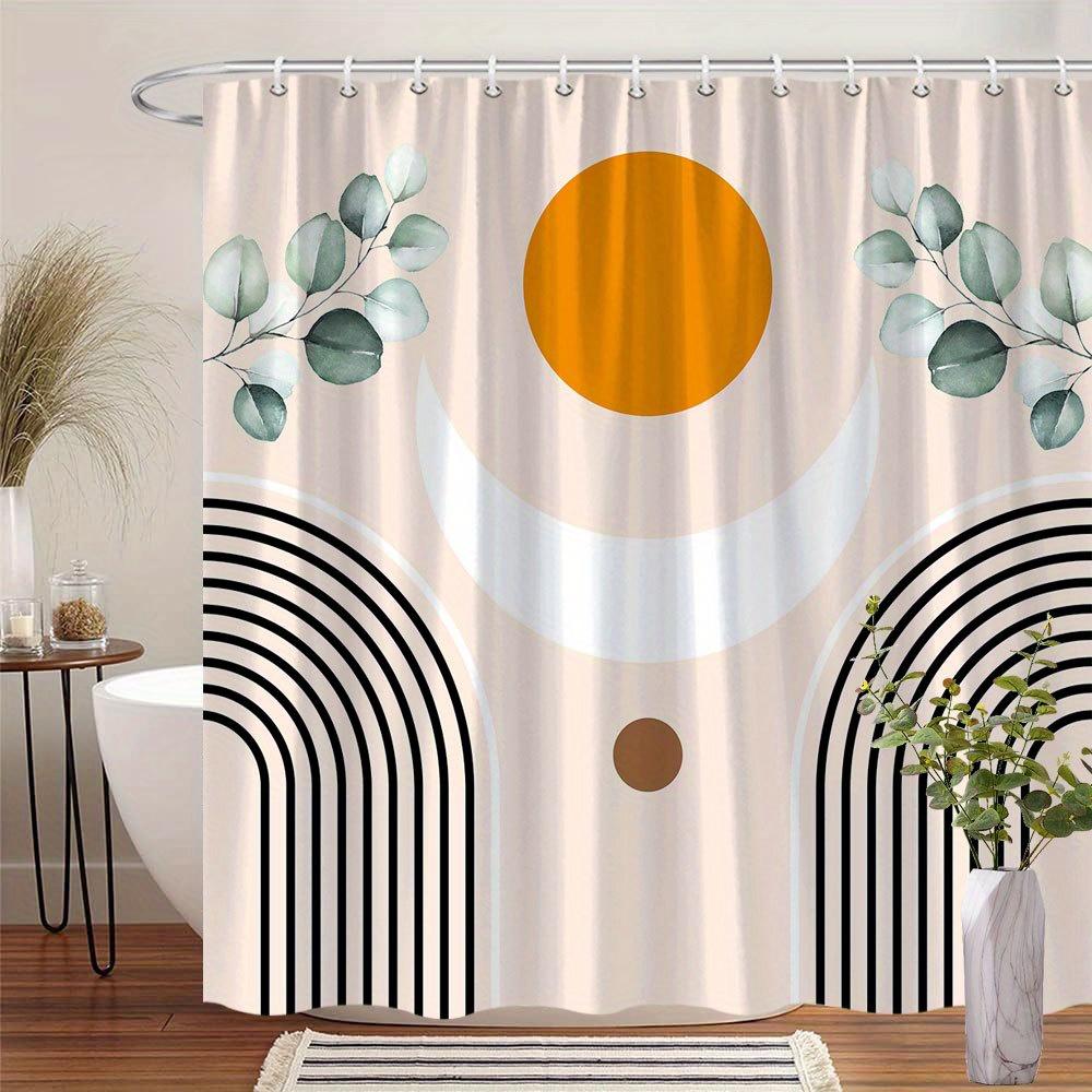 1Pc Modern Geometric Shower Curtain With Orange Circles, White Crescents And Green, Abstract Bathroom Decor, Polyester Fabric W60H190(CM)-1 Pcs
1Pc Modern Geometric Shower Curtain With Orange Circles, White Crescents And Green, Abstract Bathroom Decor, Polyester Fabric W60H190(CM)-1 Pcs