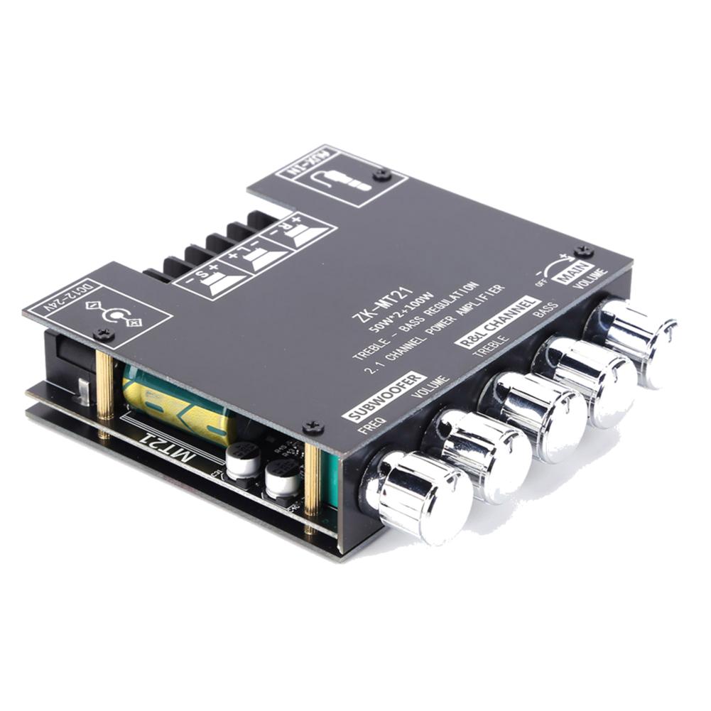 ZK-MT21 2x50W+100W 2.1 Channel BT5.0 AUX Digital Power Subwoofer Amplifier Board AUX 12V 24V Audio for Home Theater Speaker
ZK-MT21 2x50W+100W 2.1 Channel BT5.0 AUX Digital Power Subwoofer Amplifier Board AUX 12V 24V Audio for Home Theater Speaker