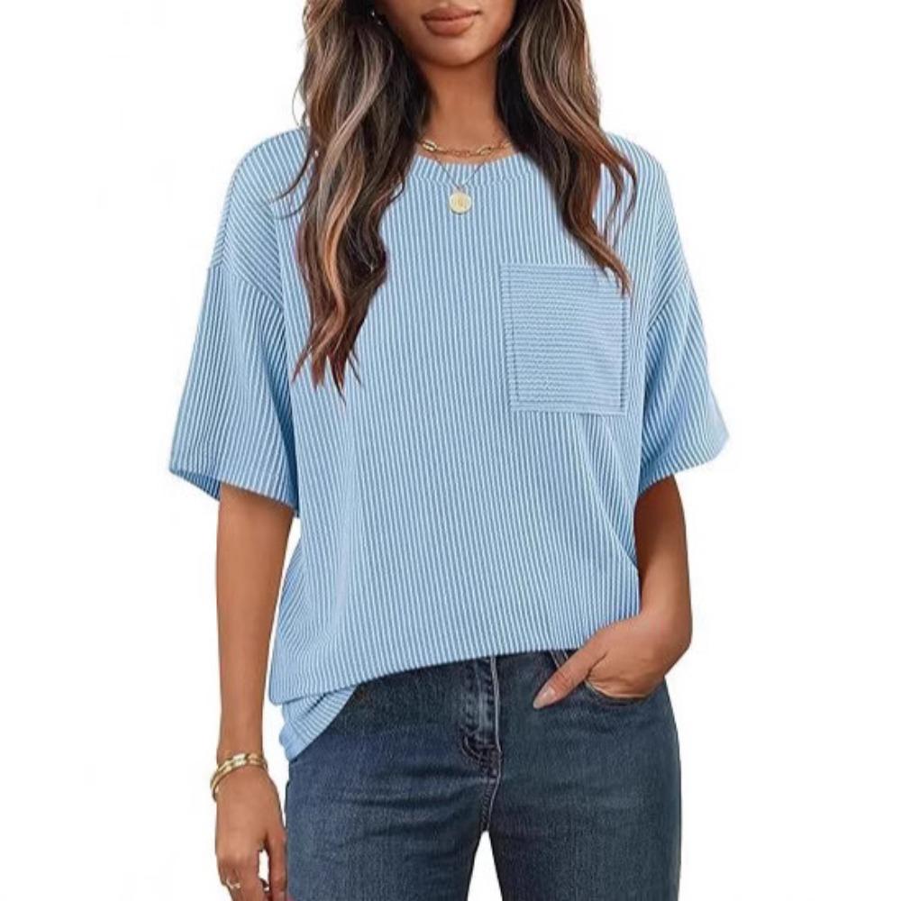Summer Women s Short-sleeved Button-down Striped Casual Comfortable T-shirt XXL світло-синій колір
Summer Women s Short-sleeved Button-down Striped Casual Comfortable T-shirt XXL світло-синій колір