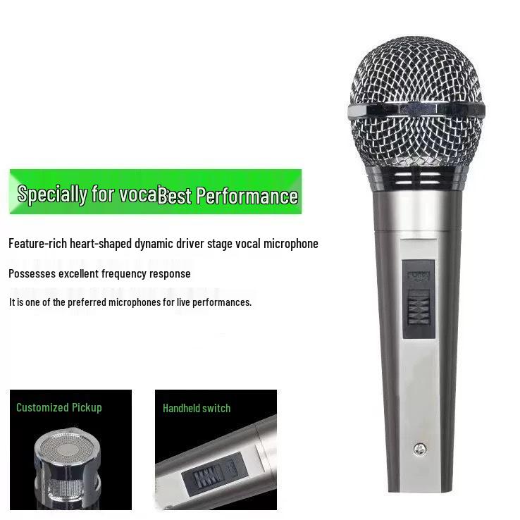 Anti-Howl Dynamic Microphone with Cable, Ideal for Stage, KTV, Live Broadcast, and Home Recording.
Anti-Howl Dynamic Microphone with Cable, Ideal for Stage, KTV, Live Broadcast, and Home Recording.