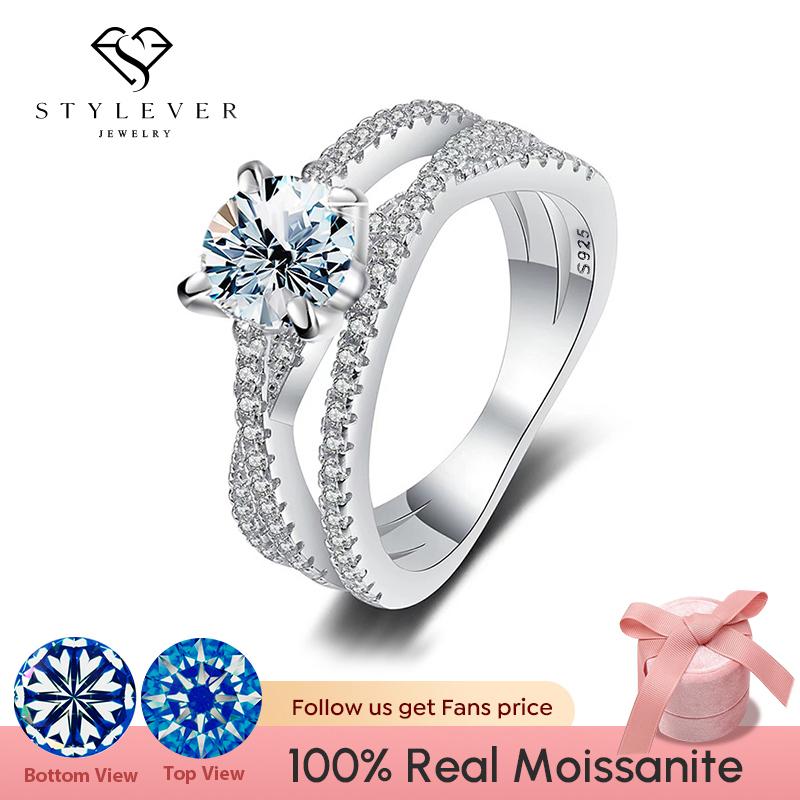 Stylever Элитный Бренд 1CT Муассанит Драгоценные Камни Витые Кольца для Женщин Стерлингового Серебра 925 Обручальное Кольцо Изысканные Ювелирные Изделия
Stylever Элитный Бренд 1CT Муассанит Драгоценные Камни Витые Кольца для Женщин Стерлингового Серебра 925 Обручальное Кольцо Изысканные Ювелирные Изделия