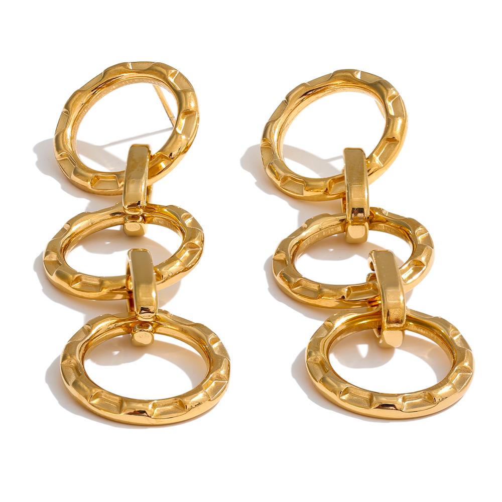 Yhpup Stainless Steel Round Circle Link Long Drop Dangle Earrings 18k Gold PVD Plated Fashion Statement Jewelry Waterproof Gift
Yhpup Stainless Steel Round Circle Link Long Drop Dangle Earrings 18k Gold PVD Plated Fashion Statement Jewelry Waterproof Gift