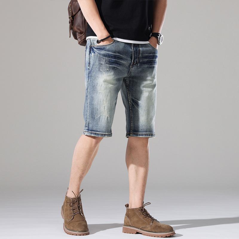 Men s Elastic Perforated Denim Capris Men s Summer Thin Shorts Retro Ground White Loose Straight Casual Pants 38
Men s Elastic Perforated Denim Capris Men s Summer Thin Shorts Retro Ground White Loose Straight Casual Pants 38