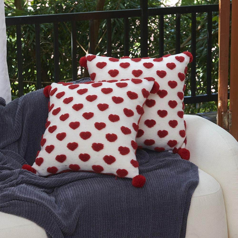 Delicate Throw Pillowcover Jacquard Cushion Cover Red Heart Pillowcase Living Room/Office
Delicate Throw Pillowcover Jacquard Cushion Cover Red Heart Pillowcase Living Room/Office