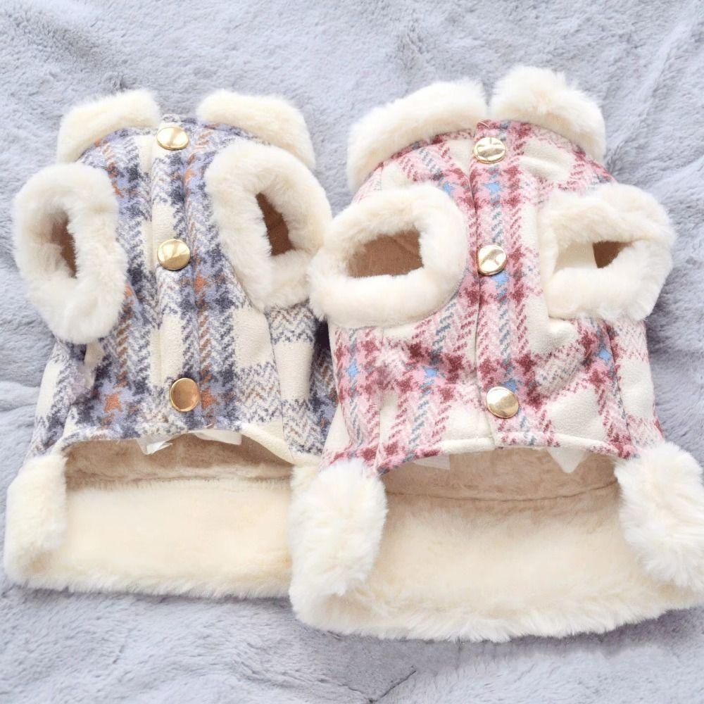Warm Winter Warm Dog Jacket Fur Collar Plaid Print Puppy Coat Vest Thickened Harness Pet Clothes for Autumn and Winter XS розовый
Warm Winter Warm Dog Jacket Fur Collar Plaid Print Puppy Coat Vest Thickened Harness Pet Clothes for Autumn and Winter XS розовый
