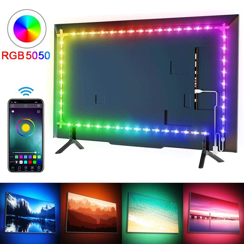 RGB 5050 светодиодная лента Bluetooth с управлением через приложение 5 В USB светодиодная лента гибкая лента диодная лента для подсветки телевизора украшение комнаты
RGB 5050 светодиодная лента Bluetooth с управлением через приложение 5 В USB светодиодная лента гибкая лента диодная лента для подсветки телевизора украшение комнаты