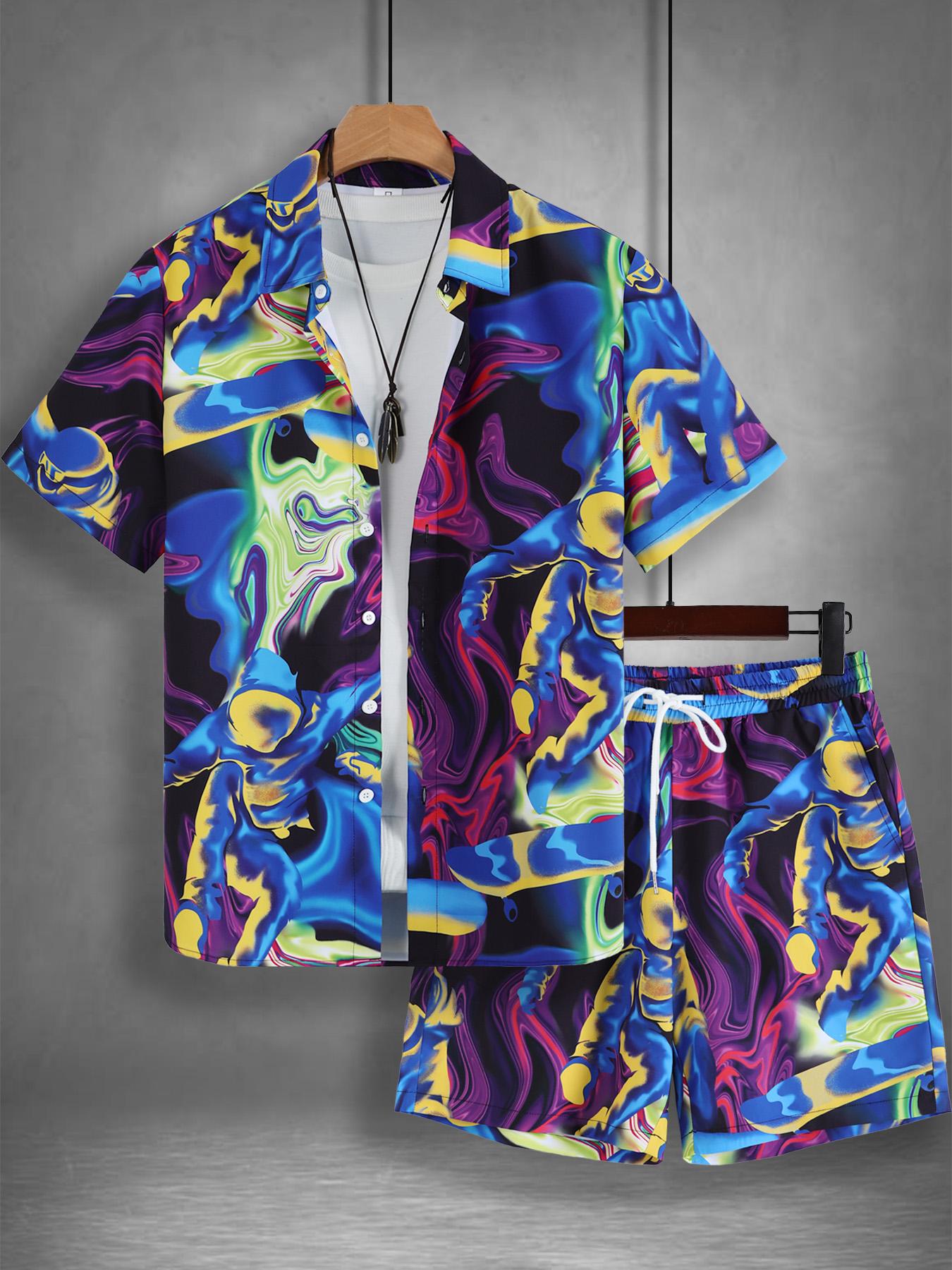 Men s Gradient Astronaut Print Casual Set 2 Piece Short Sleeve Shirt & Drawstring Shorts Outfit S
Men s Gradient Astronaut Print Casual Set 2 Piece Short Sleeve Shirt & Drawstring Shorts Outfit S