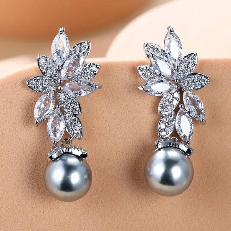 Huitan Elegant Multi-colored Imitation Pearl Women Drop Earrings for Wedding Fashion Accessories with Brilliant CZ Party Zircon
Huitan Elegant Multi-colored Imitation Pearl Women Drop Earrings for Wedding Fashion Accessories with Brilliant CZ Party Zircon