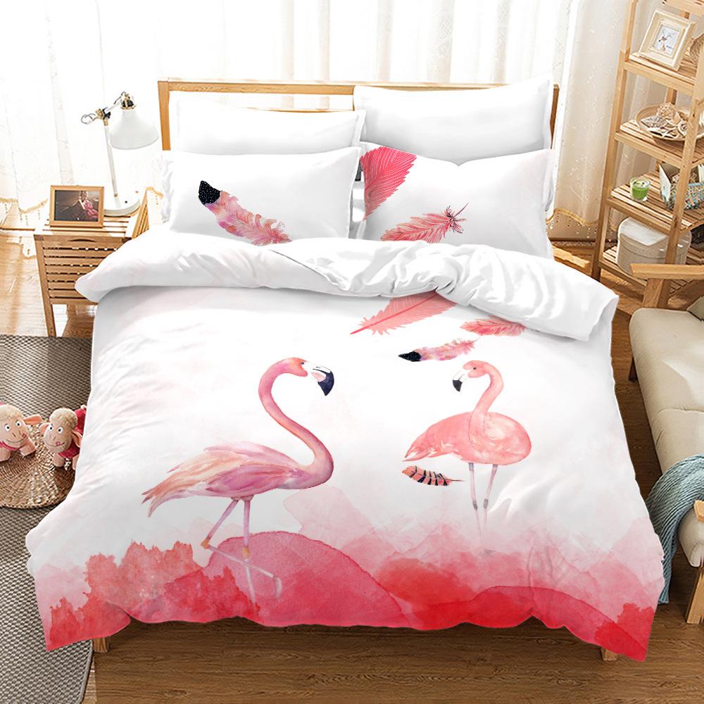 3D Three-Piece Size Flamingo Series Quilt Cover Home Textile 140 * 210 Two piece set
3D Three-Piece Size Flamingo Series Quilt Cover Home Textile 140 * 210 Two piece set