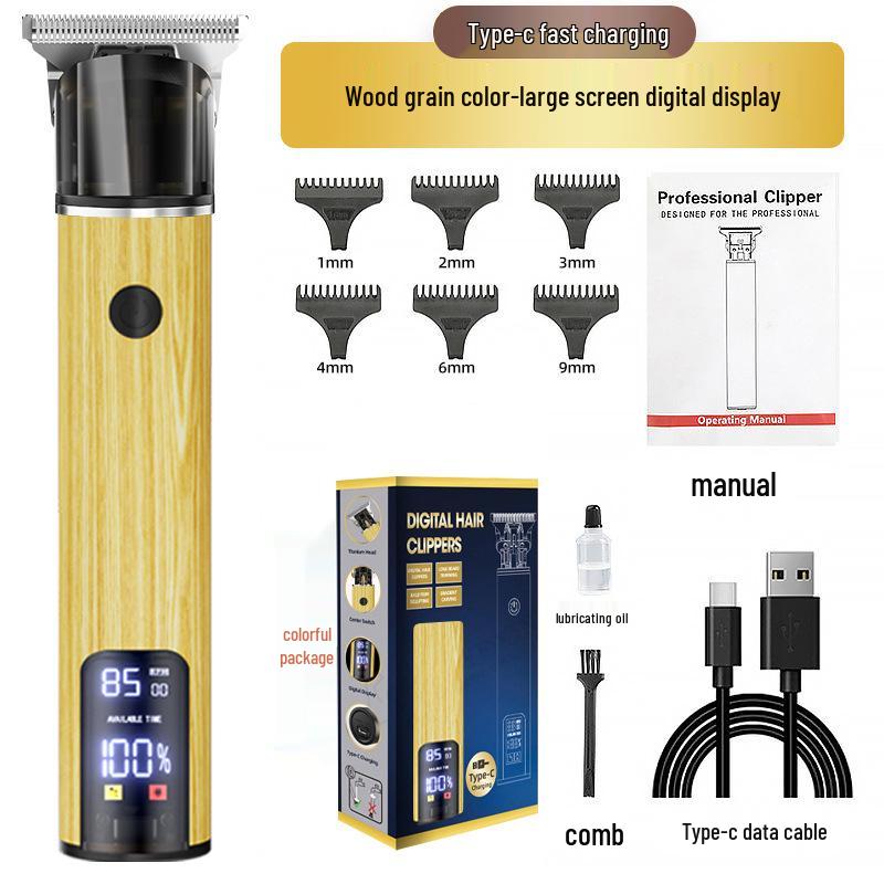 T9 Digital Display Electric Hair Clipper for Men: Oil Head, Bald Head, and Trimmer
T9 Digital Display Electric Hair Clipper for Men: Oil Head, Bald Head, and Trimmer