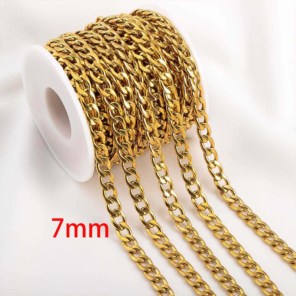 No Fade 0.5M 1M Stainless Steel Gold Plated Punk Cuban Link Chain DIY Chain for Men Choker Women Hip Hop Jewelry Making Supplie 0.5meter
No Fade 0.5M 1M Stainless Steel Gold Plated Punk Cuban Link Chain DIY Chain for Men Choker Women Hip Hop Jewelry Making Supplie 0.5meter