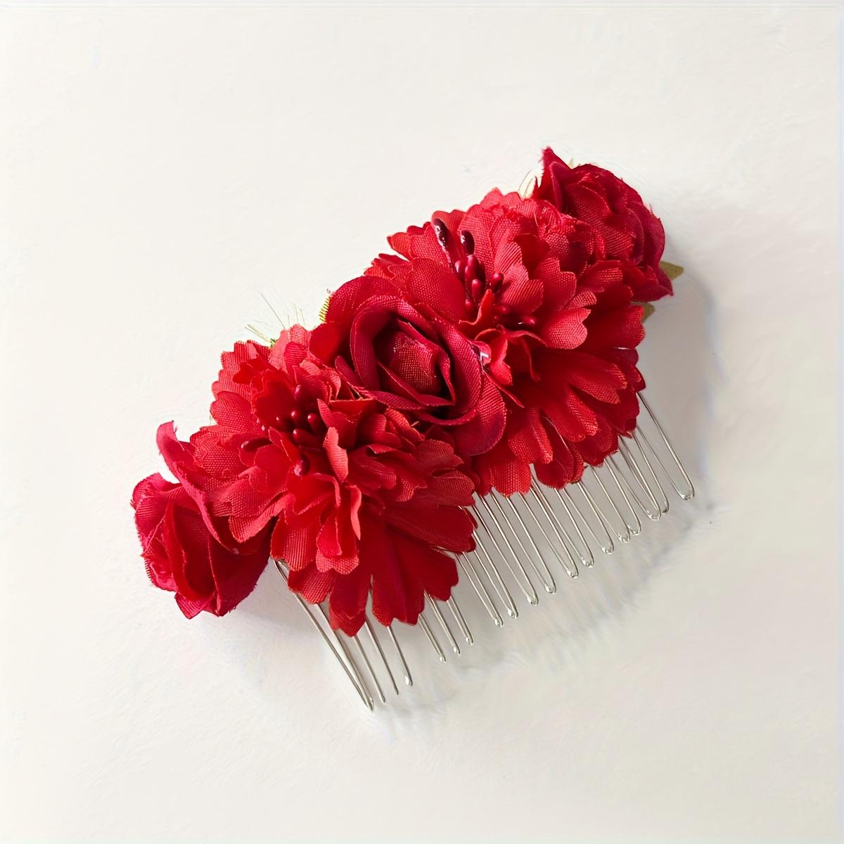 1PCS New Simulation Handmade Unique Rose Flower Hair Comb, Bohemian Floral Bridal Wedding Updo Hair Comb, Festival Headpiece Side Hair Comb червоний
1PCS New Simulation Handmade Unique Rose Flower Hair Comb, Bohemian Floral Bridal Wedding Updo Hair Comb, Festival Headpiece Side Hair Comb червоний