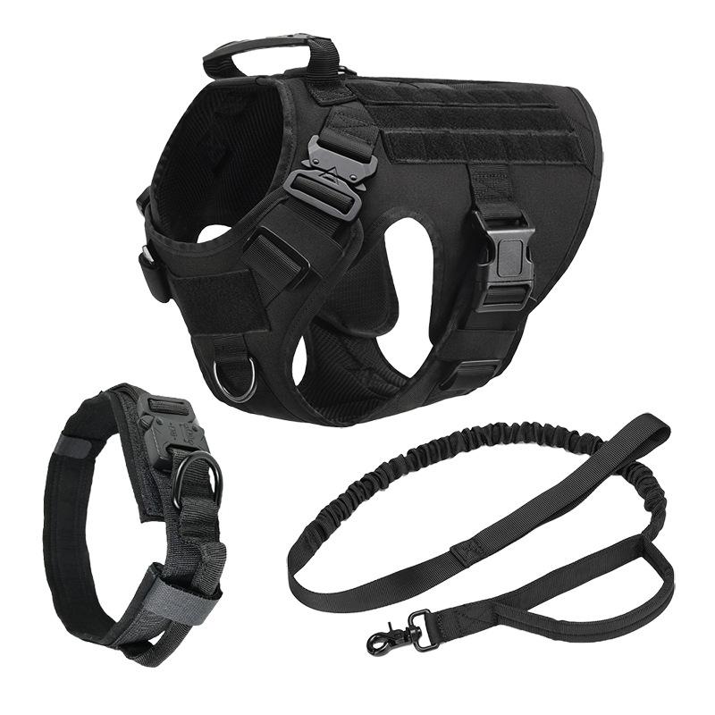 Outdoor tactical dog harness collar leash three-piece training suit dog set harness XL code
Outdoor tactical dog harness collar leash three-piece training suit dog set harness XL code