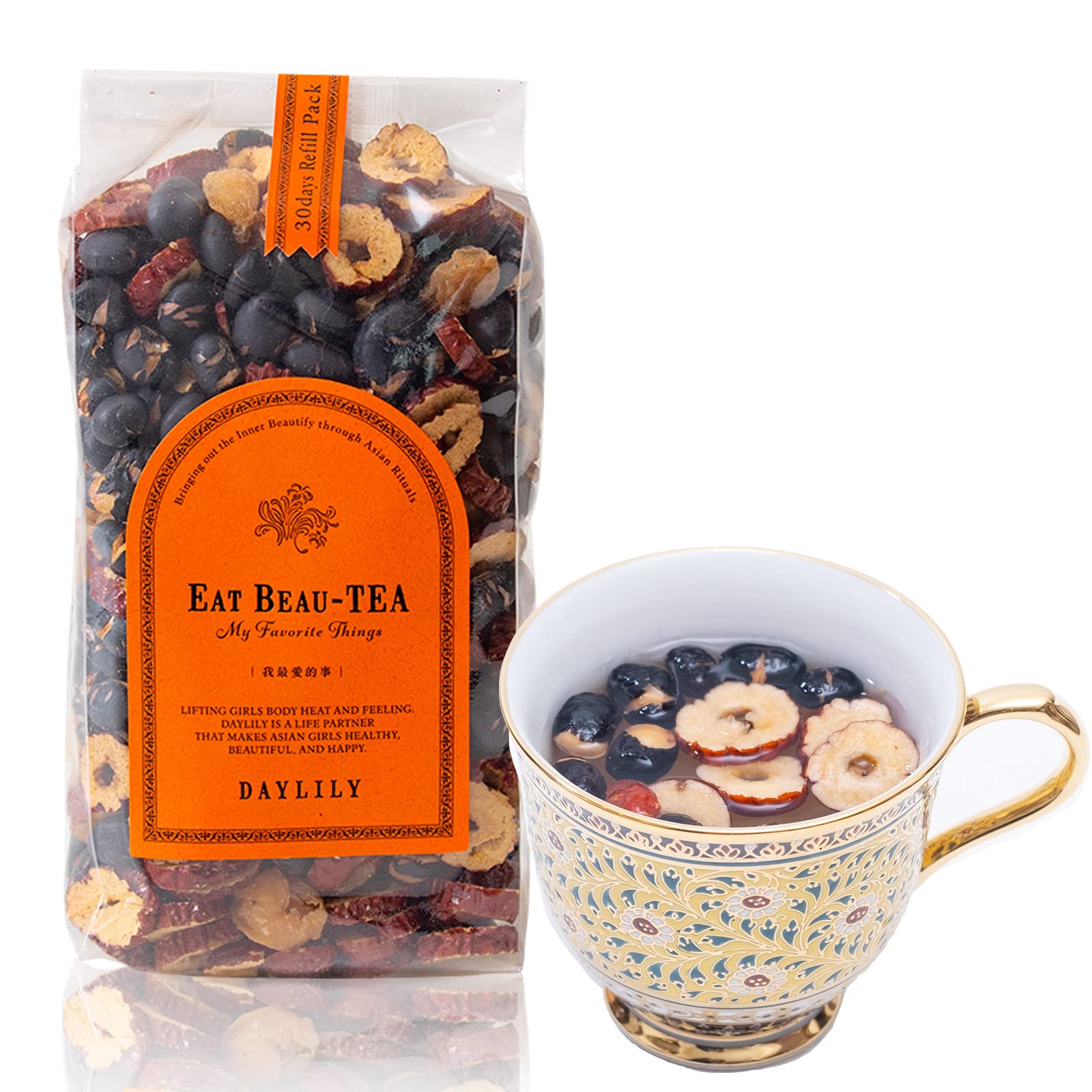 DAYLILY Refill EAT BEAU-TEA ~My Favorite Things~ Съедобный чай Японский и китайский чай Зизифус настоящий Лонган Лонган Черный бобовый чай без кофеина 1 пакетик 240 г
DAYLILY Refill EAT BEAU-TEA ~My Favorite Things~ Съедобный чай Японский и китайский чай Зизифус настоящий Лонган Лонган Черный бобовый чай без кофеина 1 пакетик 240 г