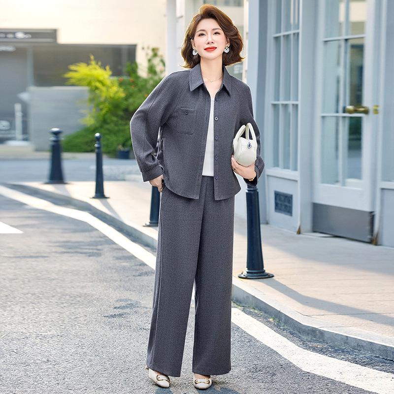 Women s Spring/Autumn Two-Piece Set: Long-Sleeve Top and Wide-Leg Pants for Middle-Aged and Elderly XL (85-105 jin) серый
Women s Spring/Autumn Two-Piece Set: Long-Sleeve Top and Wide-Leg Pants for Middle-Aged and Elderly XL (85-105 jin) серый