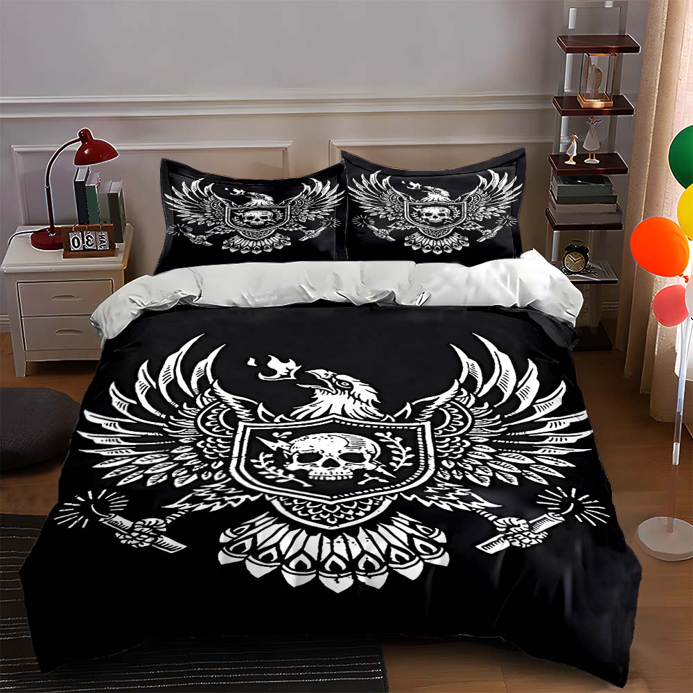 Eagle, shield, skull. Bedding Duvet cover sets Duvet covers Pillowcases gifts (1 * Duvet Cover 2 * Pillowcases, without duvet insert) 135x200cm
Eagle, shield, skull. Bedding Duvet cover sets Duvet covers Pillowcases gifts (1 * Duvet Cover 2 * Pillowcases, without duvet insert) 135x200cm