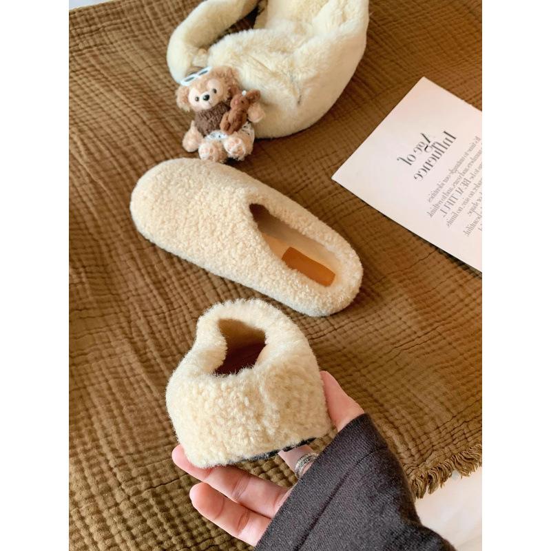 Баотоу, одна педаль, термохлопковые туфли, плюшевые полутапочки, осень и зима для женщин 40