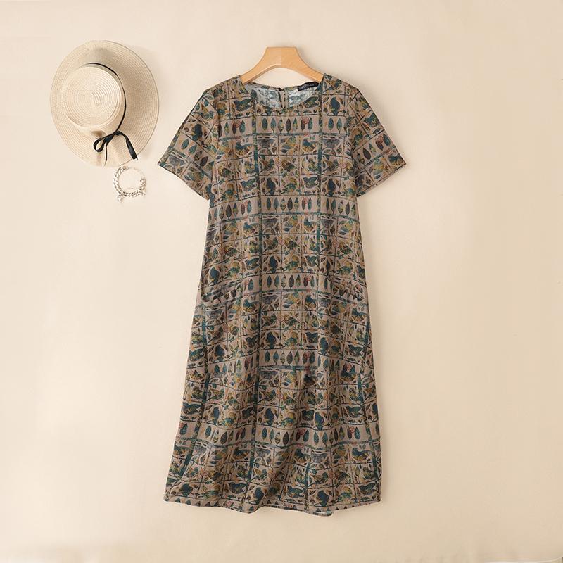 ZANZEA Женское повседневное платье с этническим принтом, круглым вырезом, свободным кроем и коротким рукавом L хаки
ZANZEA Женское повседневное платье с этническим принтом, круглым вырезом, свободным кроем и коротким рукавом L хаки