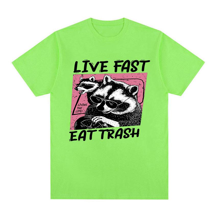Футболка с рисунком «Забавный енот Live Fast Eat Trash», унисекс, винтажная модная одежда, футболка, мужские уютные футболки большого размера из 100% хлопка
Футболка с рисунком «Забавный енот Live Fast Eat Trash», унисекс, винтажная модная одежда, футболка, мужские уютные футболки большого размера из 100% хлопка