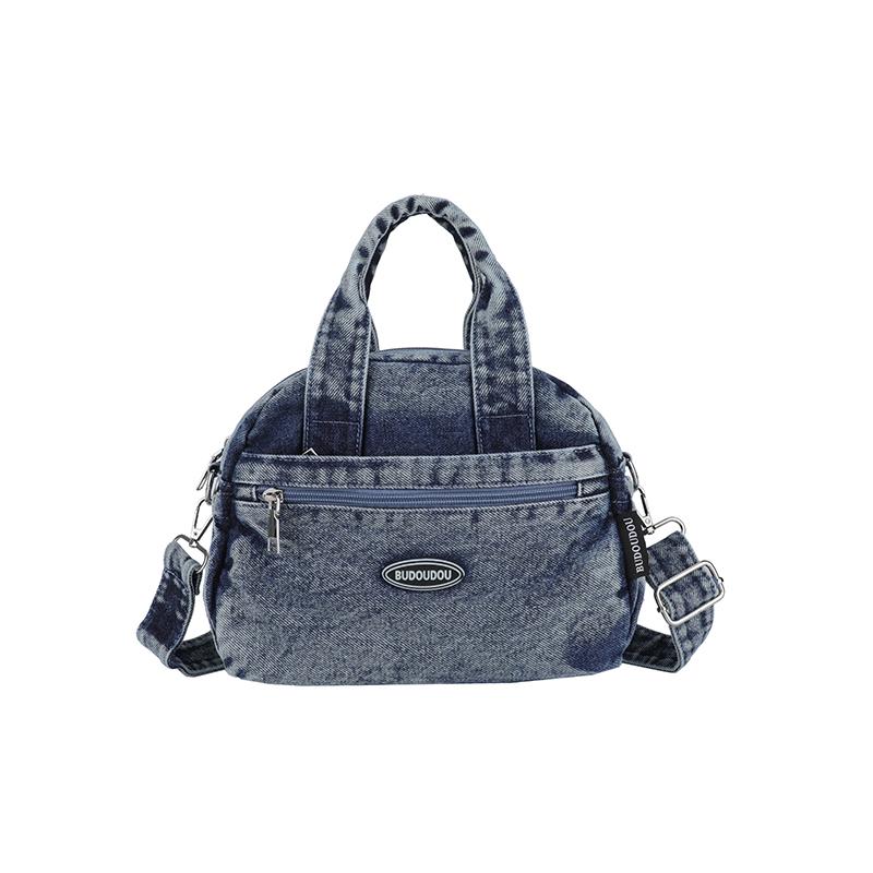 Джинсовая сумка Женская сумка через плечо Большая вместимость Сумка на плечо темно-синий