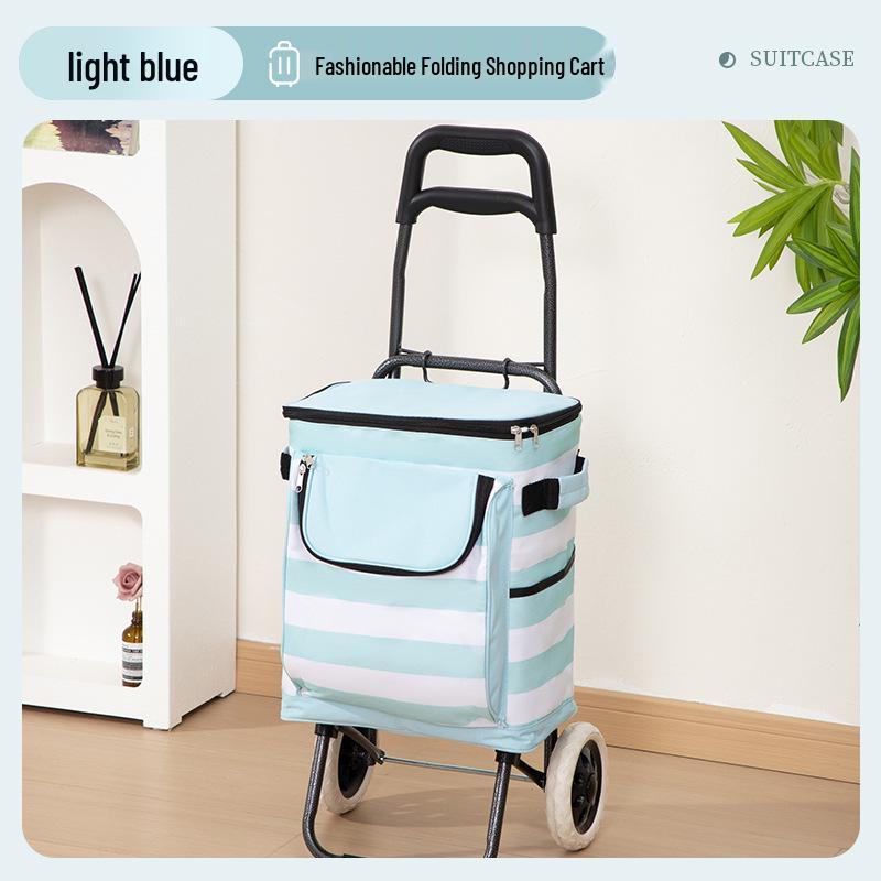 Легкая складная тележка для покупок с пакетом со льдом для использования на улице и в супермаркете