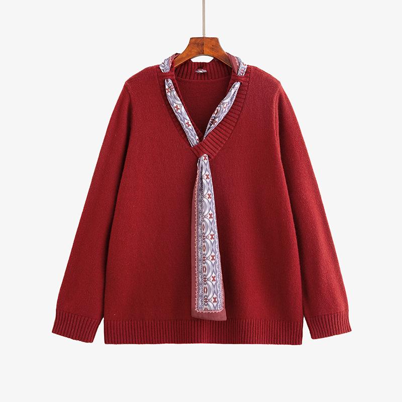 Plus Size Women s V-Neck Silk Scarf Sweater, Winter 2025 Loose Knitwear XXXL (180-220 jin) вино красного
Plus Size Women s V-Neck Silk Scarf Sweater, Winter 2025 Loose Knitwear XXXL (180-220 jin) вино красного