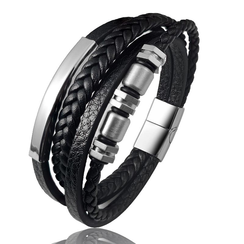 Luxury Blue Cylindrical Bracelet Handwoven Leather Multi-layer Men s Stainless Steel Magnetic Buckle Hexagonal Jewelry Gift 20.5cm срібний
Luxury Blue Cylindrical Bracelet Handwoven Leather Multi-layer Men s Stainless Steel Magnetic Buckle Hexagonal Jewelry Gift 20.5cm срібний