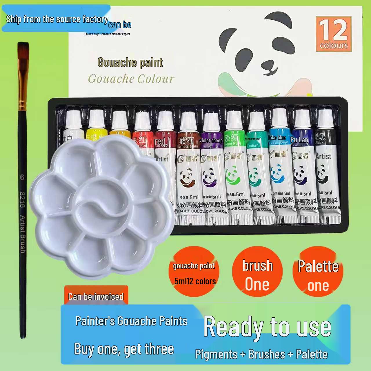 Painter 5/12ml Gouache Paint Set - 18 Colors with Brush & Palette for Art Students
Painter 5/12ml Gouache Paint Set - 18 Colors with Brush & Palette for Art Students