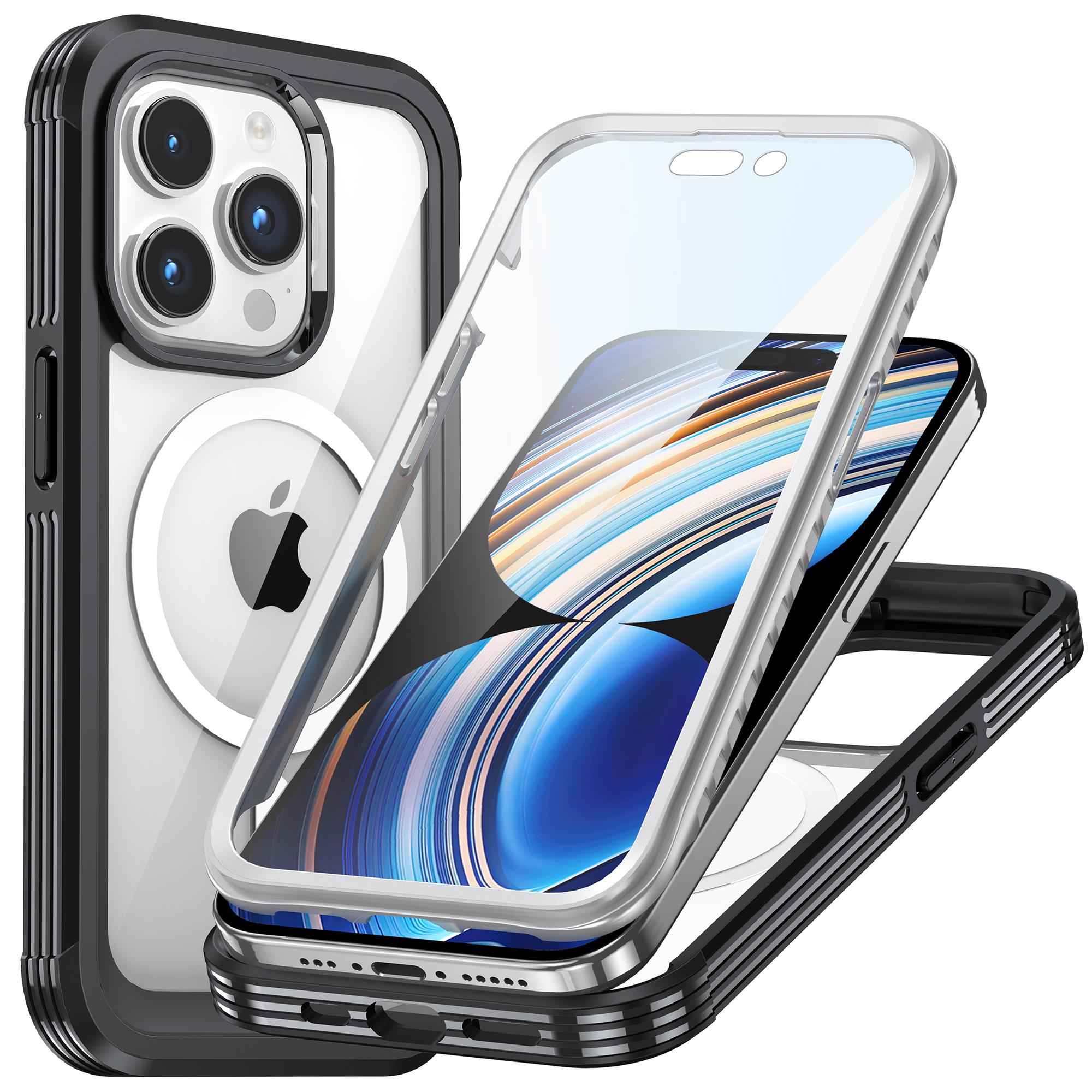 For iPhone 15 Pro Max Phone Case Anti-drop PC+TPU Cover with Tempered Glass Screen Protector Black
For iPhone 15 Pro Max Phone Case Anti-drop PC+TPU Cover with Tempered Glass Screen Protector Black