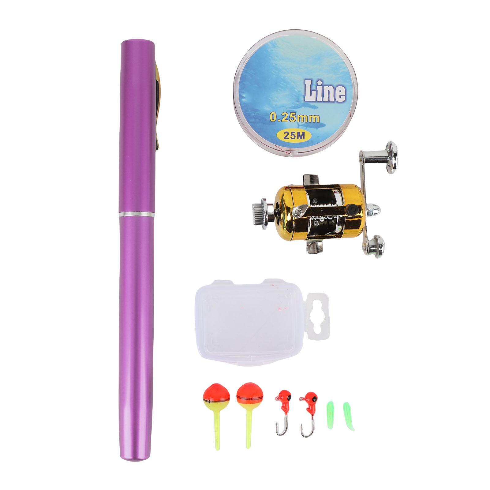 Miniature Pen Fishing Rod Portable Pocket Size Fishing Pole with Reel Wheel for Outdoor Purple
Miniature Pen Fishing Rod Portable Pocket Size Fishing Pole with Reel Wheel for Outdoor Purple