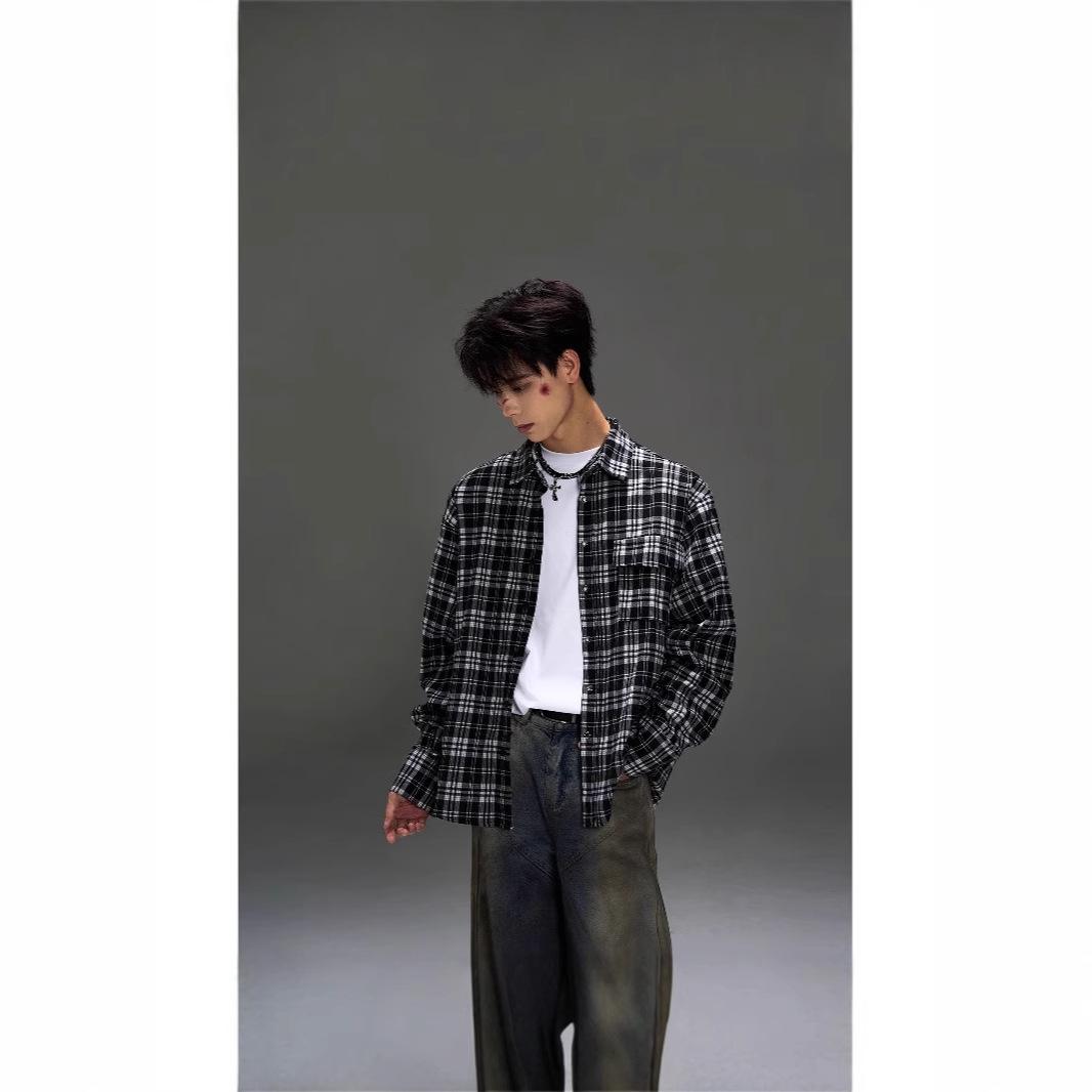 Men s Retro Black & White Checkered Long Sleeve Shirt Jacket - Casual Spring/Autumn Wear 3XL
Men s Retro Black & White Checkered Long Sleeve Shirt Jacket - Casual Spring/Autumn Wear 3XL