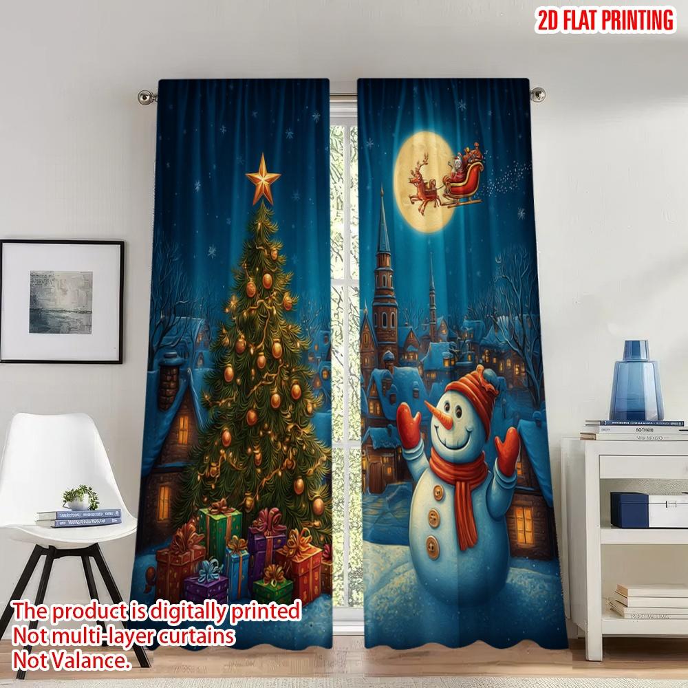Set Of 2 Flat Printing Happy Christmas Scene Curtains Snowman Santa Village Digital Printed Polyester Drapes Curtain W100*H70(CM)-Rod Pocket&1PCS
Set Of 2 Flat Printing Happy Christmas Scene Curtains Snowman Santa Village Digital Printed Polyester Drapes Curtain W100*H70(CM)-Rod Pocket&1PCS