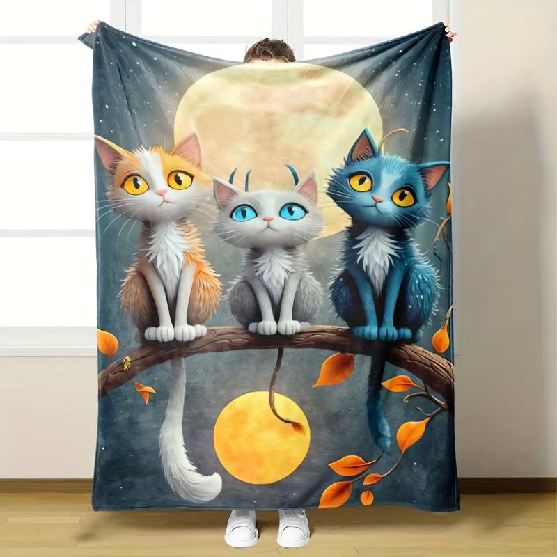 Moon and Branch Cat Pattern Flannel printed blanket suitable for all seasons suitable for living room office sofa and travel 75x100cm
Moon and Branch Cat Pattern Flannel printed blanket suitable for all seasons suitable for living room office sofa and travel 75x100cm