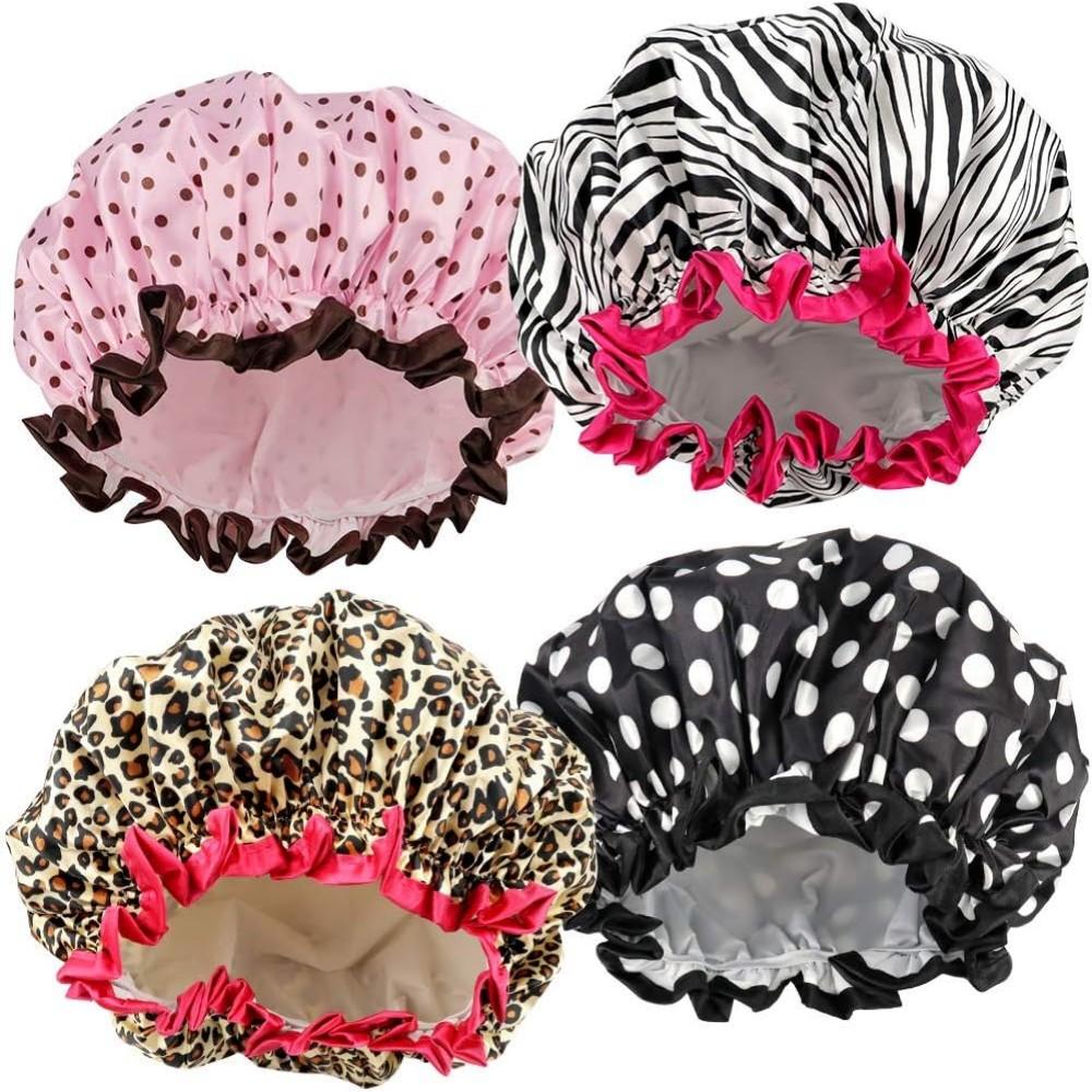 4 Pieces Shower Cap for Women, Elastic and Reusable, Environmental Protection Hair Bath Caps, Double Waterproof Layers Bathing Hat
4 Pieces Shower Cap for Women, Elastic and Reusable, Environmental Protection Hair Bath Caps, Double Waterproof Layers Bathing Hat